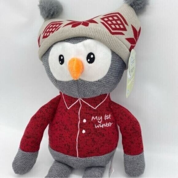 My 1st Winter Owl Plush Baby Rattle Toy New - Picture 4 of 8
